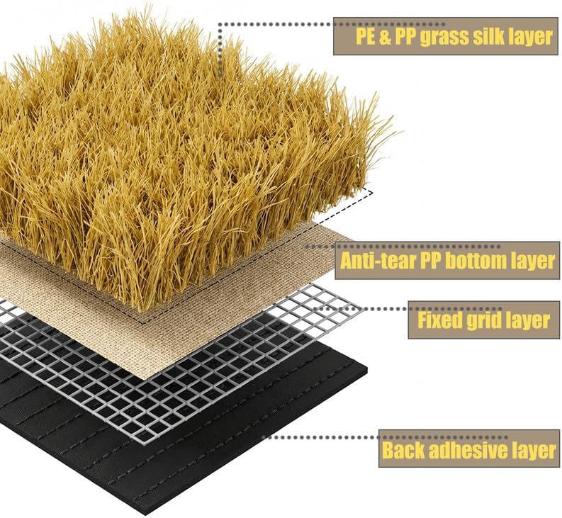 Petgrow Artificial Thatch Grass Roof,Custom Size Mexican Straw Umbrella Cove rs,UV Resistant & Fire Retardant,Palapa Fake Grass for Nativity Scene Outdoor Tiki Bar Garden Fence Patio Christmas