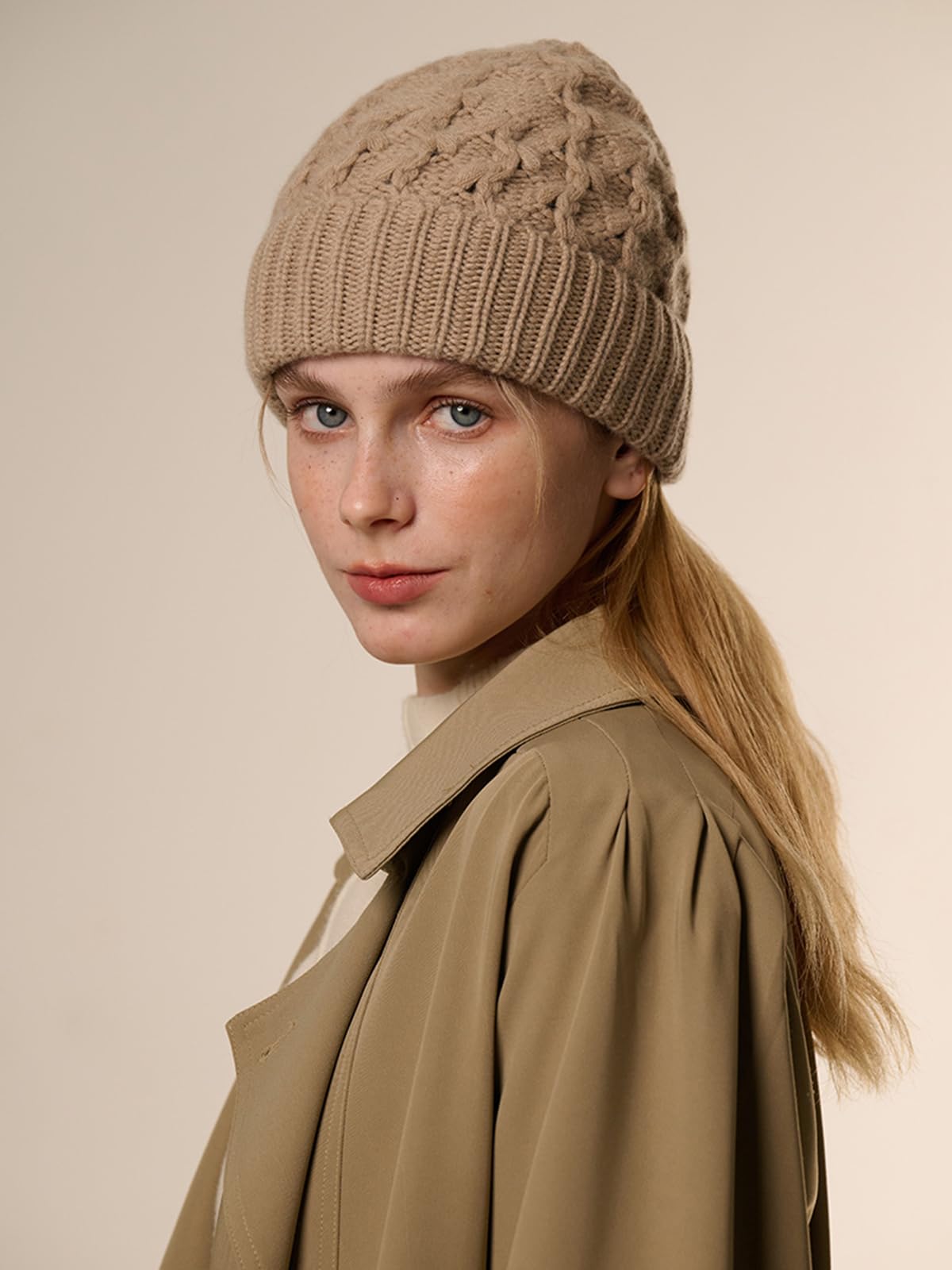 YUONNY Donna Cappello Beanie a Maglia con Risvolto in Tinta Unita, Uomo Berretto a Cranio Morbido e Caldo Autunno Inverno, 30% Cashmere e 70% Lana, Casual Skull Cappelli Antivento per Sci Ciclismo