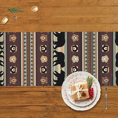 Chemin de table ours rustique : idée cadeau décoration pour table de fête - 4