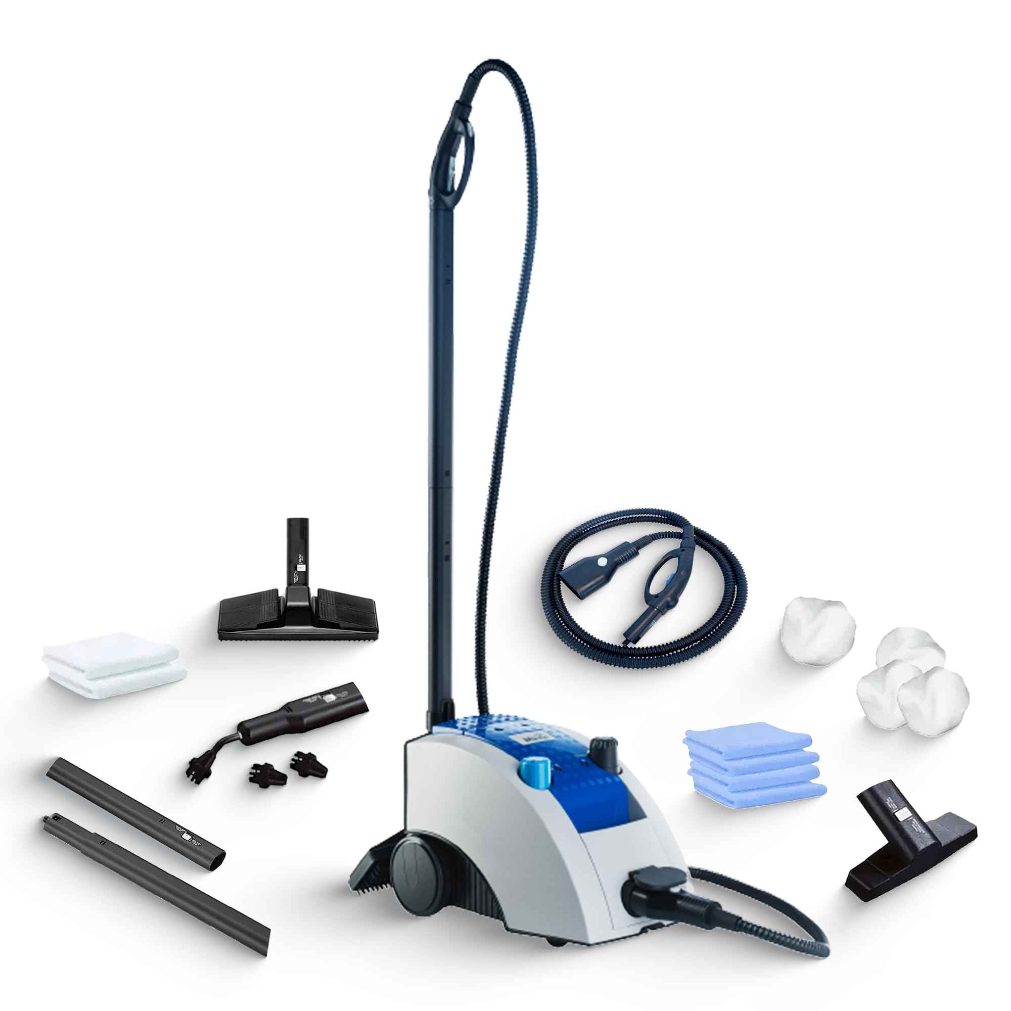 Tien® Merlin Royal Plus Dampfreiniger [Über 100 Einsatzgebiete & Chemiefrei] – Boden & Polsterreiniger mit Original Merlin-Zubehör – Dampfdruckreiniger Handgerät, Auto & Haushalt (4 bar Druck)