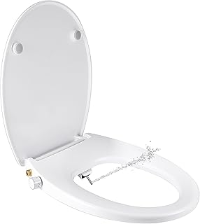 SAMODRA Bidet Toilettensitz - Dusch WC Aufsatz Bidet Japanische Toilette - WC Sitz mit Absenkautomatik - Nicht Elektrischen Bidet Aufsatz Selbstreinigenden Doppeldüsen