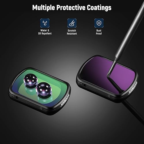 Miniatura 102 de NEEWER Juego de filtros magnéticos ND CPL UV compatibles con DJI OSMO Pocket 3 Creator Combo Accesorios, Cámara de Acción 6 Pack UV ND16 ND32 ND64