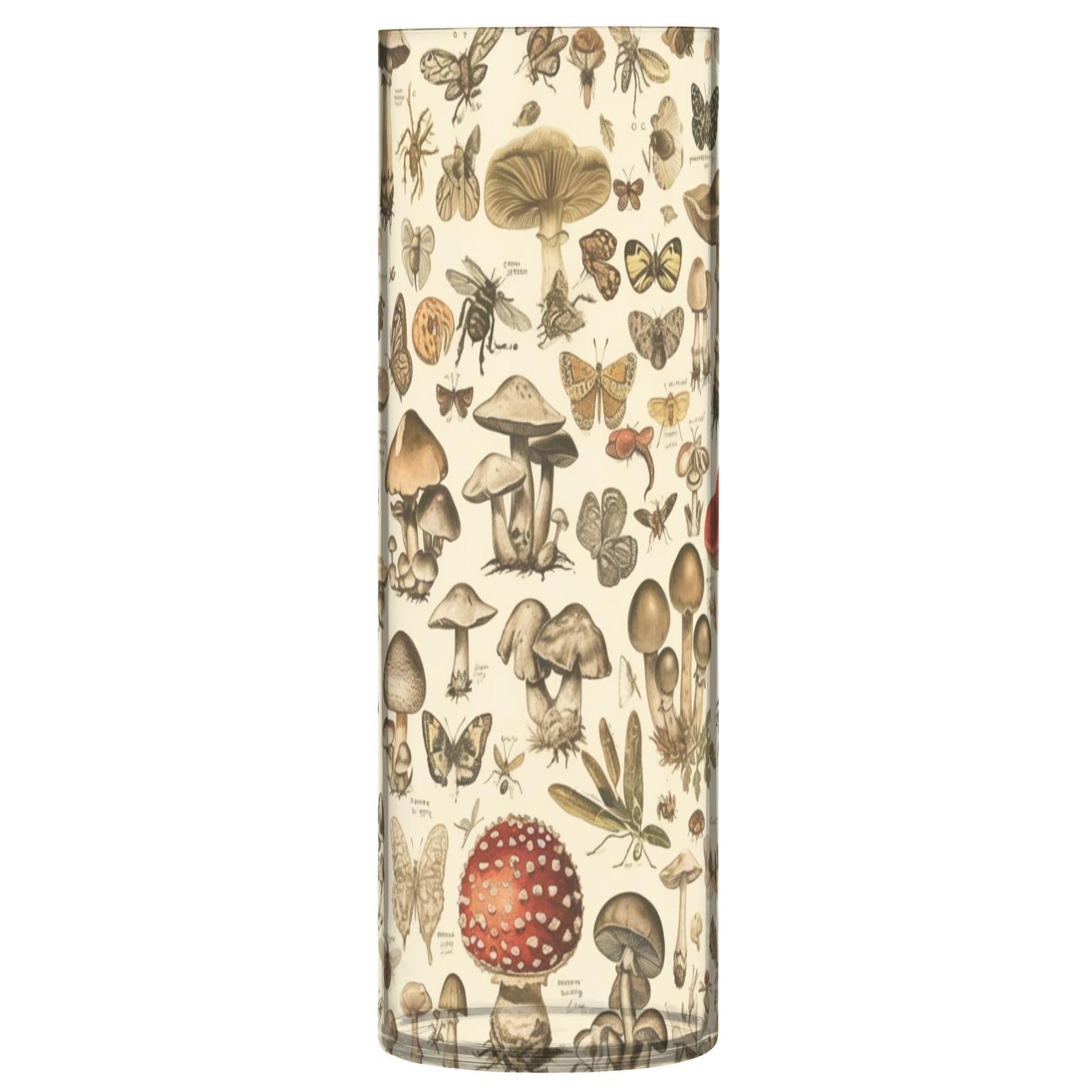 Florero de hongos vintage decorativo moderno cilíndrico para salón