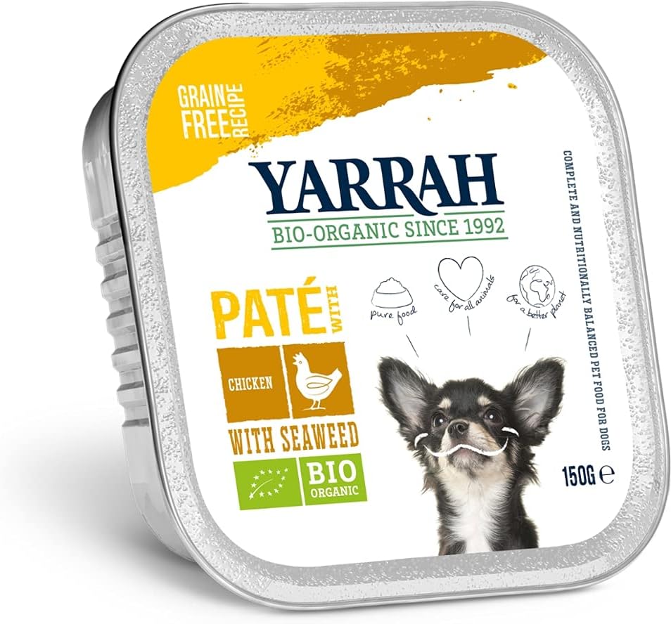 Yarrah Organic Dog Food Paté Chicken with Seaweed 150 g Pack of