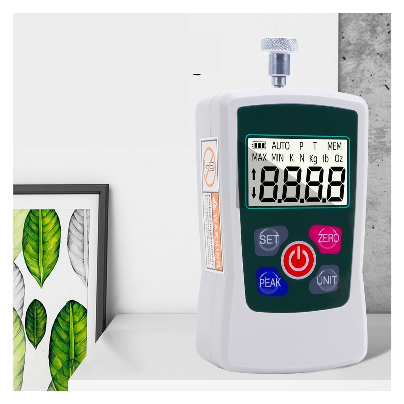 Digital Force Gauge AMF Digital Force Gauge 500N Automatic Backlight Measuring Instrument Spring Push Pull Dynamometer Oz Lb N Kg Test Equipment