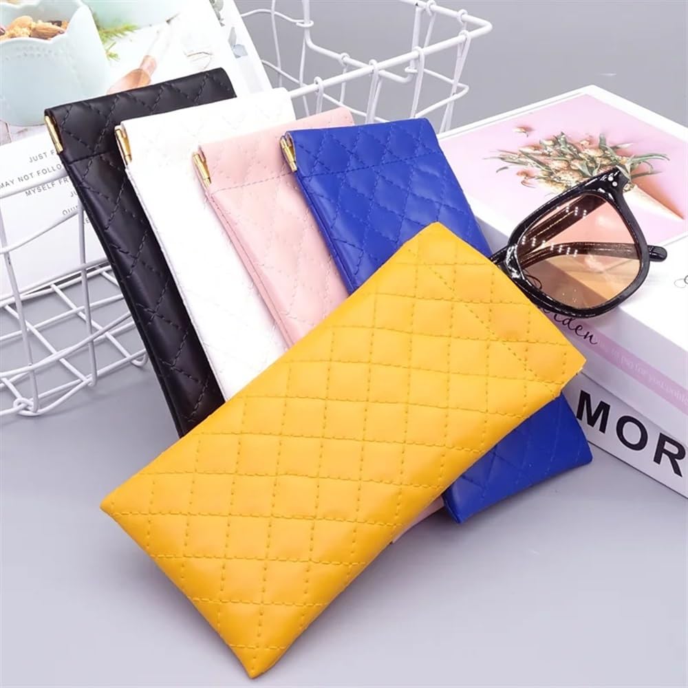 2/4/6 bolsas de piel sintética para gafas de sol, bolsa de almacenamiento de lápices labiales suaves portátiles de alta calidad impermeable (blanco, 6 piezas), blanco, Talla única