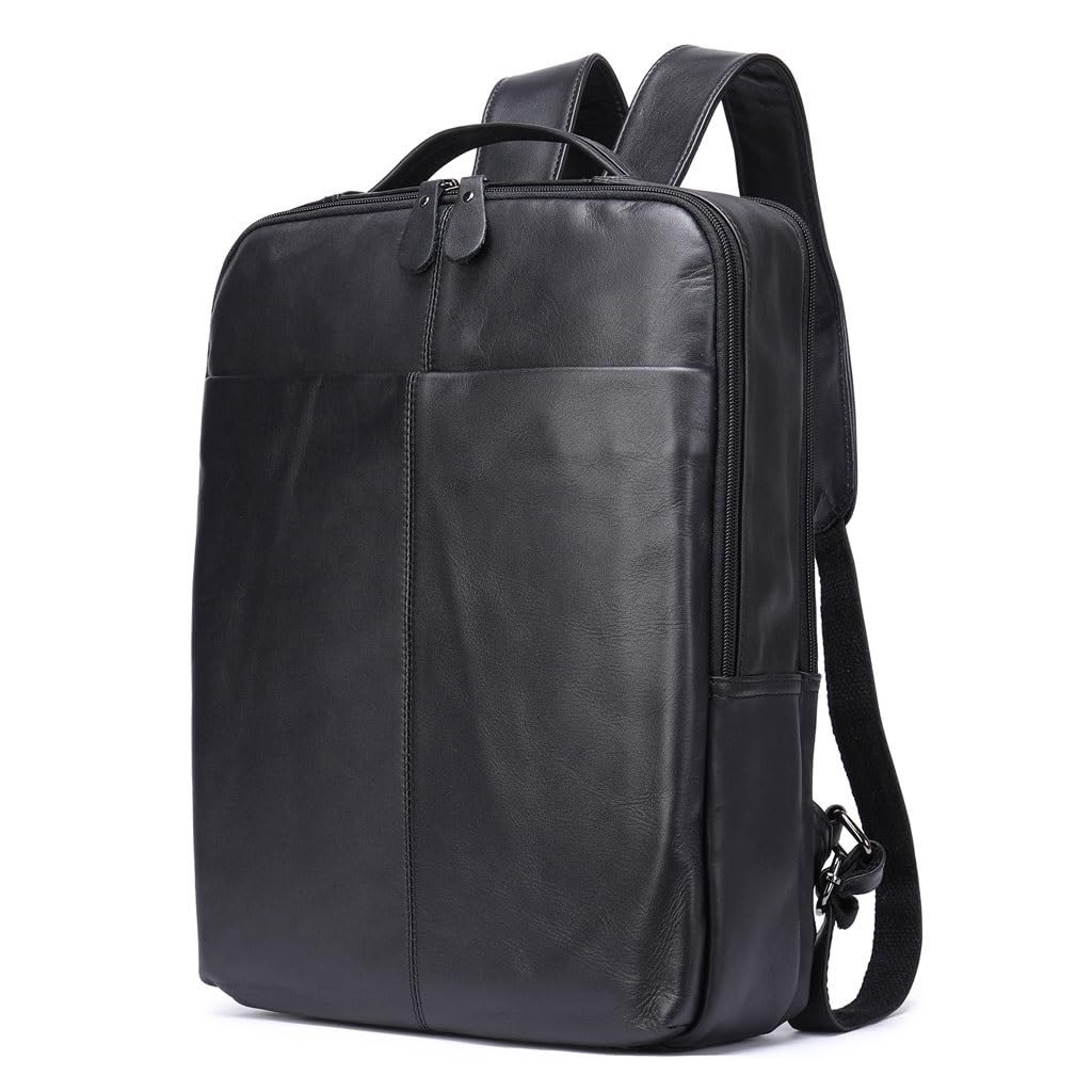 Mochila de cuero para hombre espaciosa que alivia el dolor de hombros