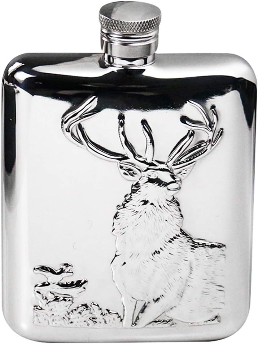 Hip flask set 6 Oz Stainless Steel Elk Hip Flasks with Funnel Portable Flagon Alcohol Whisky Wine Liquor Pot Deer Hip Flask Drinkware Men Gift