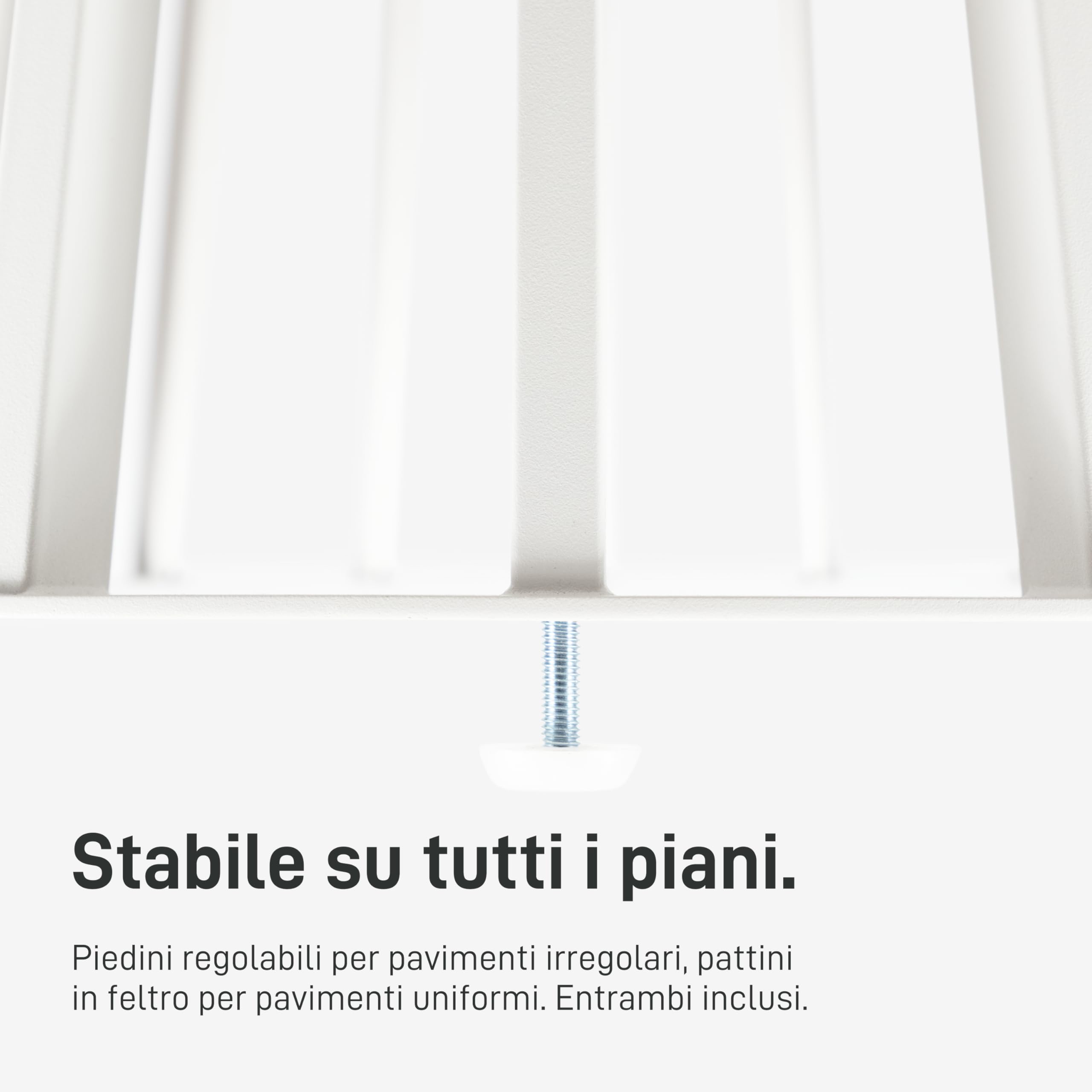 Natural Goods Berlin Colonna da tavolo Conic Bars gambe da tavolo Bianco Metallo - 720mm x 700mm - Telaio tavolo tavolo da pranzo rotondo - Gambe da tavolo per piano ovale in vetro - Piedini in