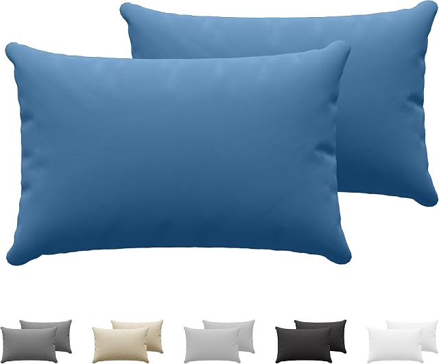 Dreamzie Poszewek na Poduszki (Zestaw 2) - Niebieski - na poduszki 50 x 70 cm - 100% bawełna dżersej 150 g/m2 - poszewka na poduszkę - odporna i hipoalergiczna