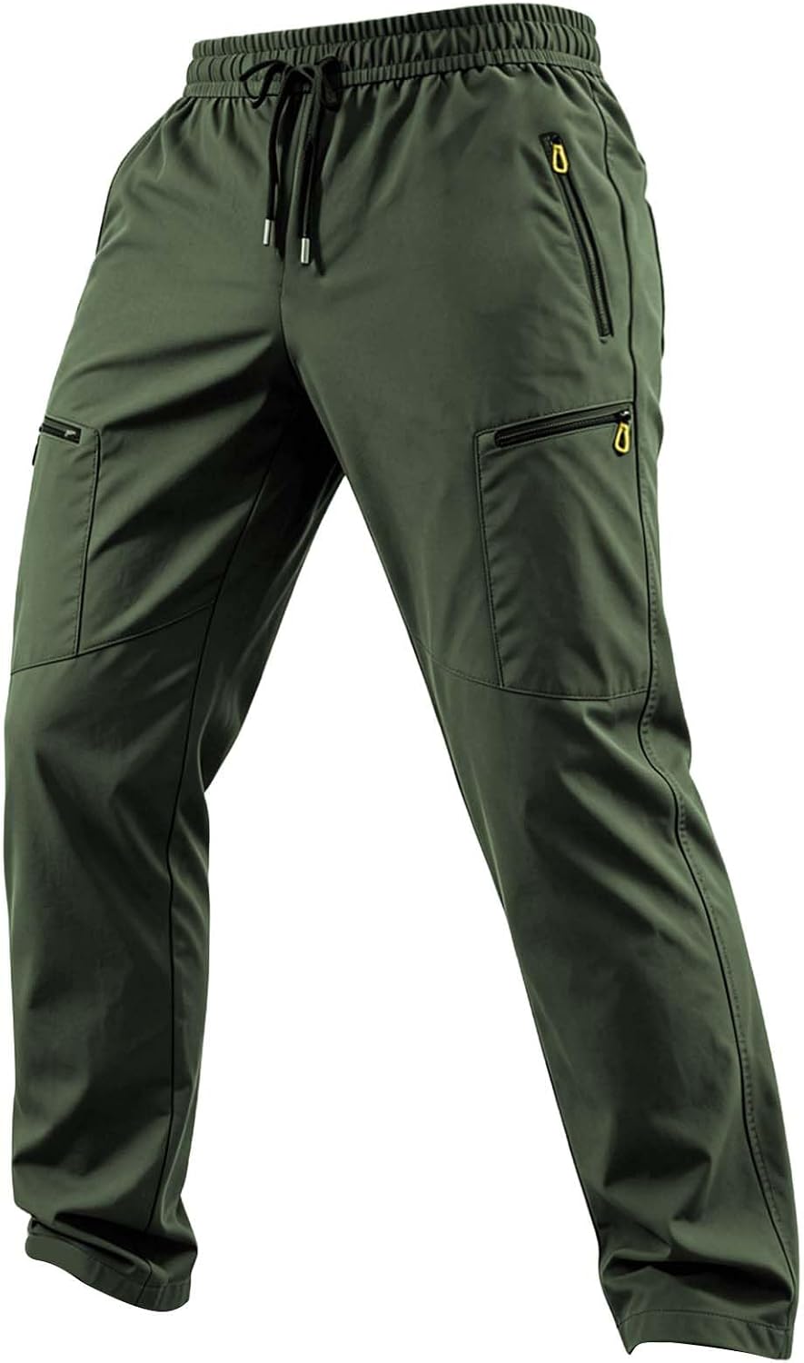 Hidkat Men's Lightweight Hiking Cargo Pants Outdoor Tactical Pants Water Resistant Combat Trousers with Zipper Multi Pockets