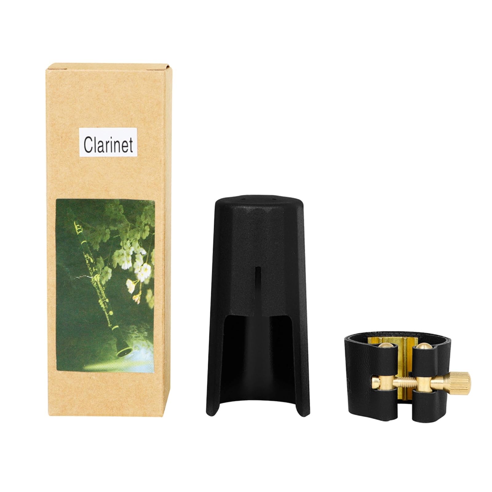 QIEIEI Clarinet Mouthpiece Ligature Caps Clip Leather Ligature Fastener & Caps Clarinet Ligature Mouthpiece Caps Enduring