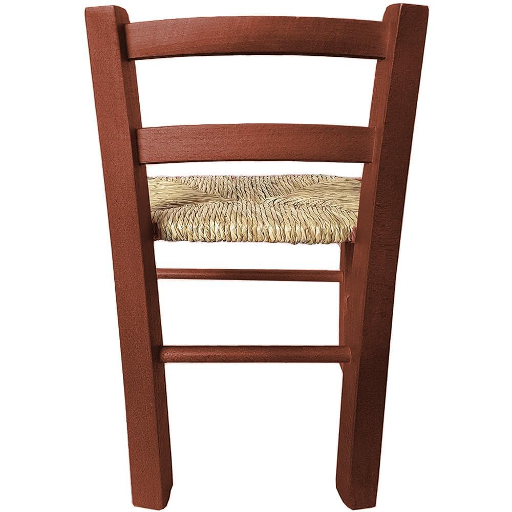 PALUPLUS Sediolina in Legno di Faggio, misura 30x24x52 cm, Seduta in Paglia Intrecciata, Sedia Baby Bassa da Camino, per Cameretta, Cucina -21F (Noce Scuro)