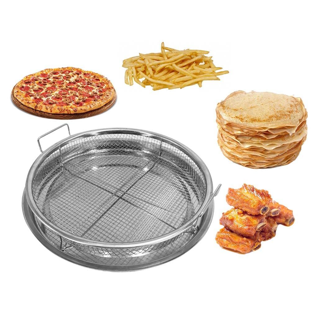 rockible Bac à Rond Antiadhésif, Panier à Frites, égouttoir, 3, Argent