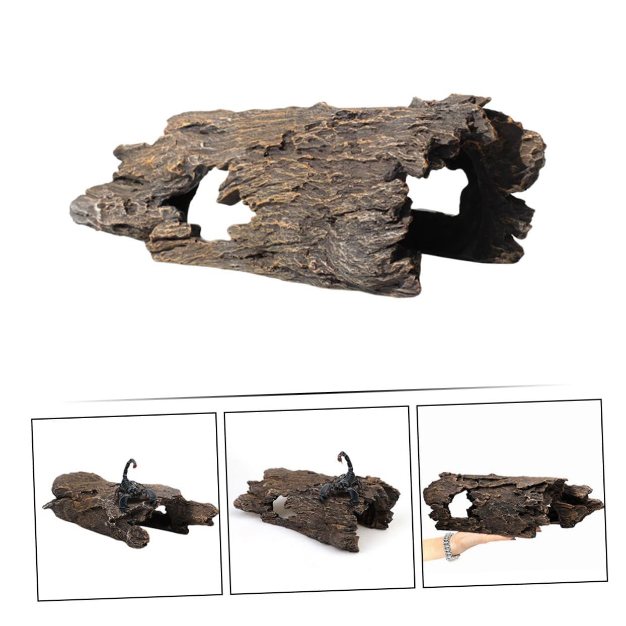 Toddmomy Tronco d Albero Artificiale in Resina per Acquario Decorazione Paesaggistica Resistente all Usura Forma Realistica per Acquari e Laghetti