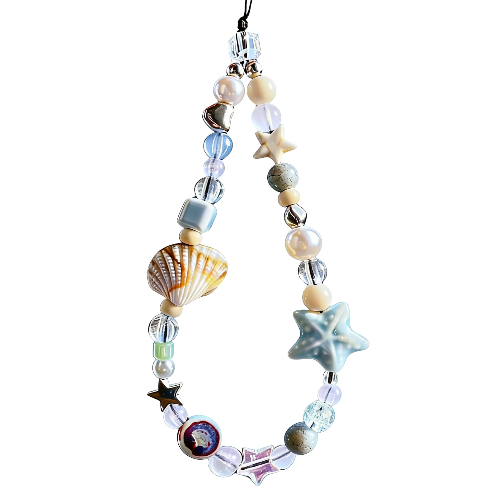 Cute Beaded Camera Wrist Strap for Phone, Digital Camera Charm Lanyard, Pearl Beaded Chain for Bag Keychain Gift