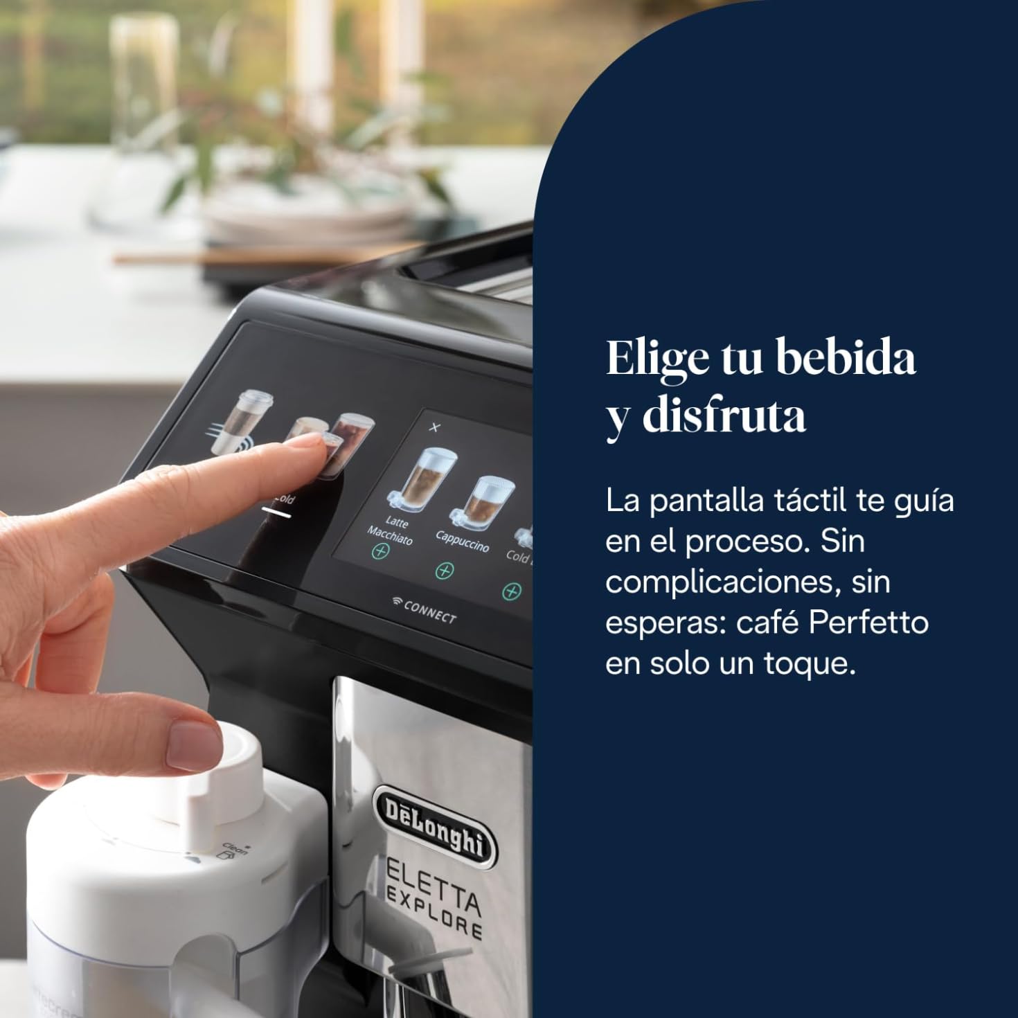 De'Longhi Eletta Explore ECAM452.67.G, Cafetera Superautomática Bebidas Calientes y Frías con Cold Extraction Technology, Recetas Cold Brew, LatteCrema Hot and Cool para Leche y Bebidas Vegetales