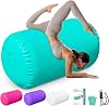 Air Roller Gymnastics Barrel Backhandspring Training Air Barrel Gymnastics Roller for Tumbling Cheerleading Training Yoga Gym with Manual Air Pump