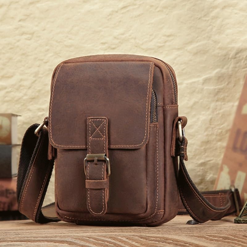 Retro Cowhide Crossbody Bag Casual Shoulder Office Classic Men's