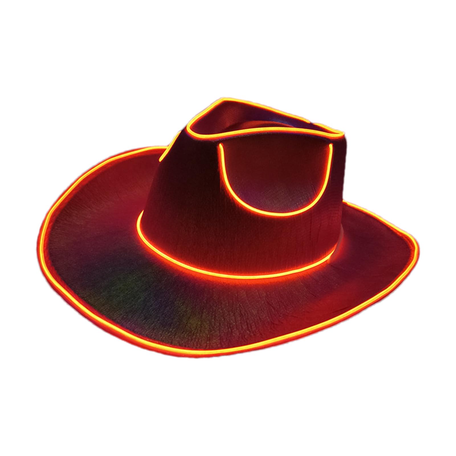LED Cowboy Hat, Sparkly Neon Light Up Cowgirl Hat, Disco Western Costume Headwear, Ideal for Disco Birthday Halloween Parties Dress Up Cosplay Costume Accessories for Men Women