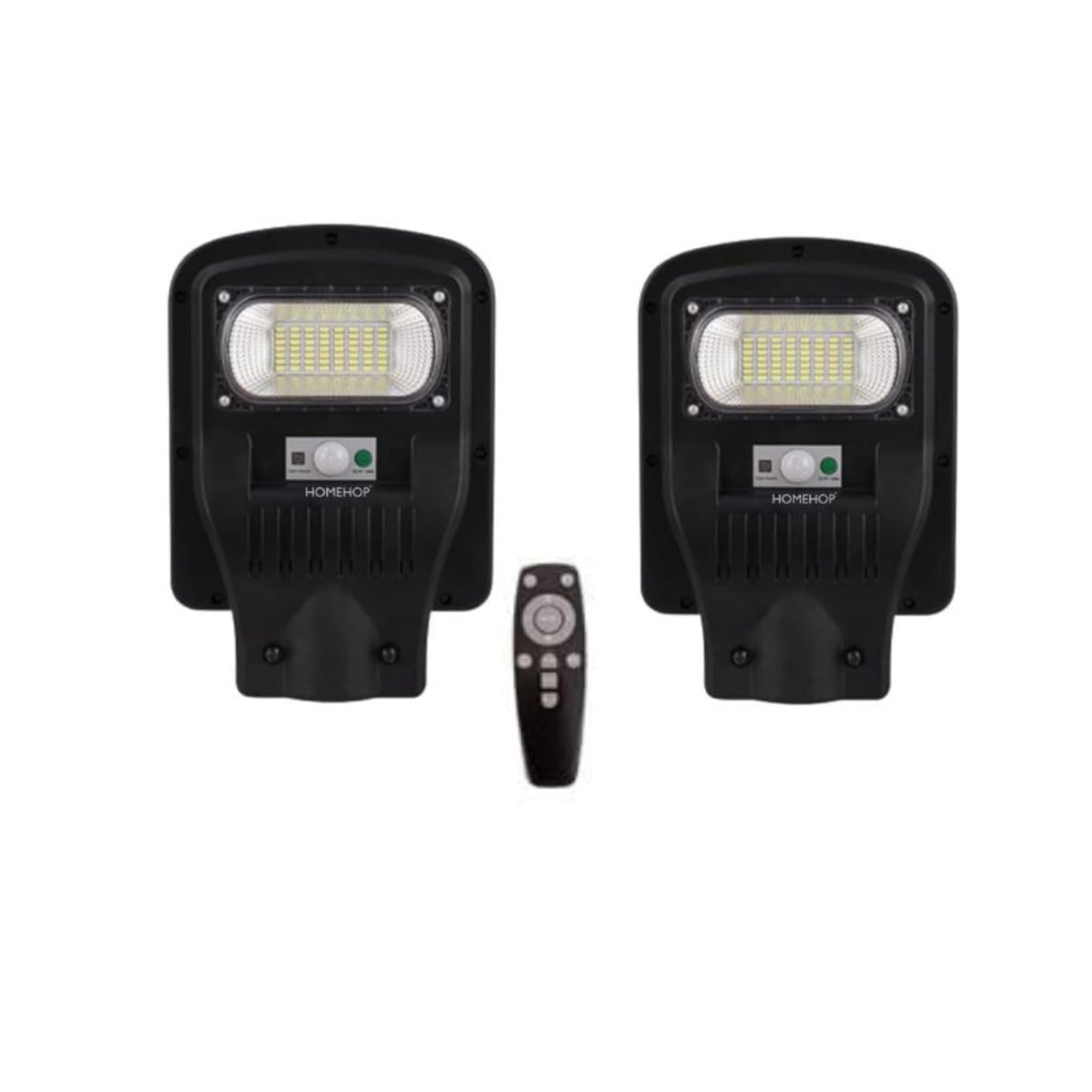 Homehop All in One Solar Street Light Outdoor Waterproof Automatic Motion Sensor 50W Security Lamp for Home, Garden, Wall (5Ah,ABS/Cool White, Pack of 2)