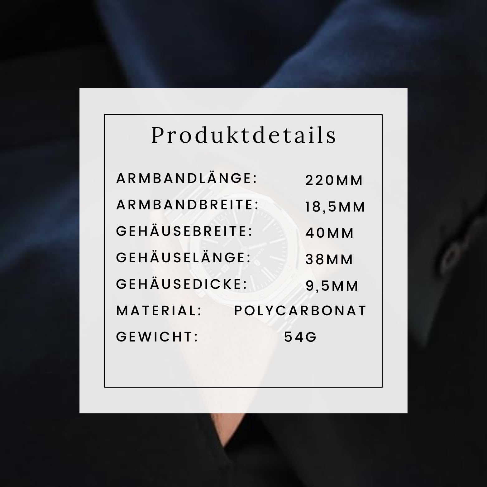 S&T Design Quarzuhr Herrenuhr Armbanduhr Elegant Herren Uhr (inkl. Armbandkürzer, Ultra leicht (54g), Ultraleicht, Arabische Zahlen, Matt, Rostfrei, Polycarbonat Männer Uhr