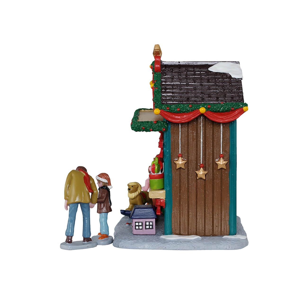 LEMAX Boutique de Jouets du Père Noël Atelier en résine (H 14 x 19,5 x 9,5 cm)