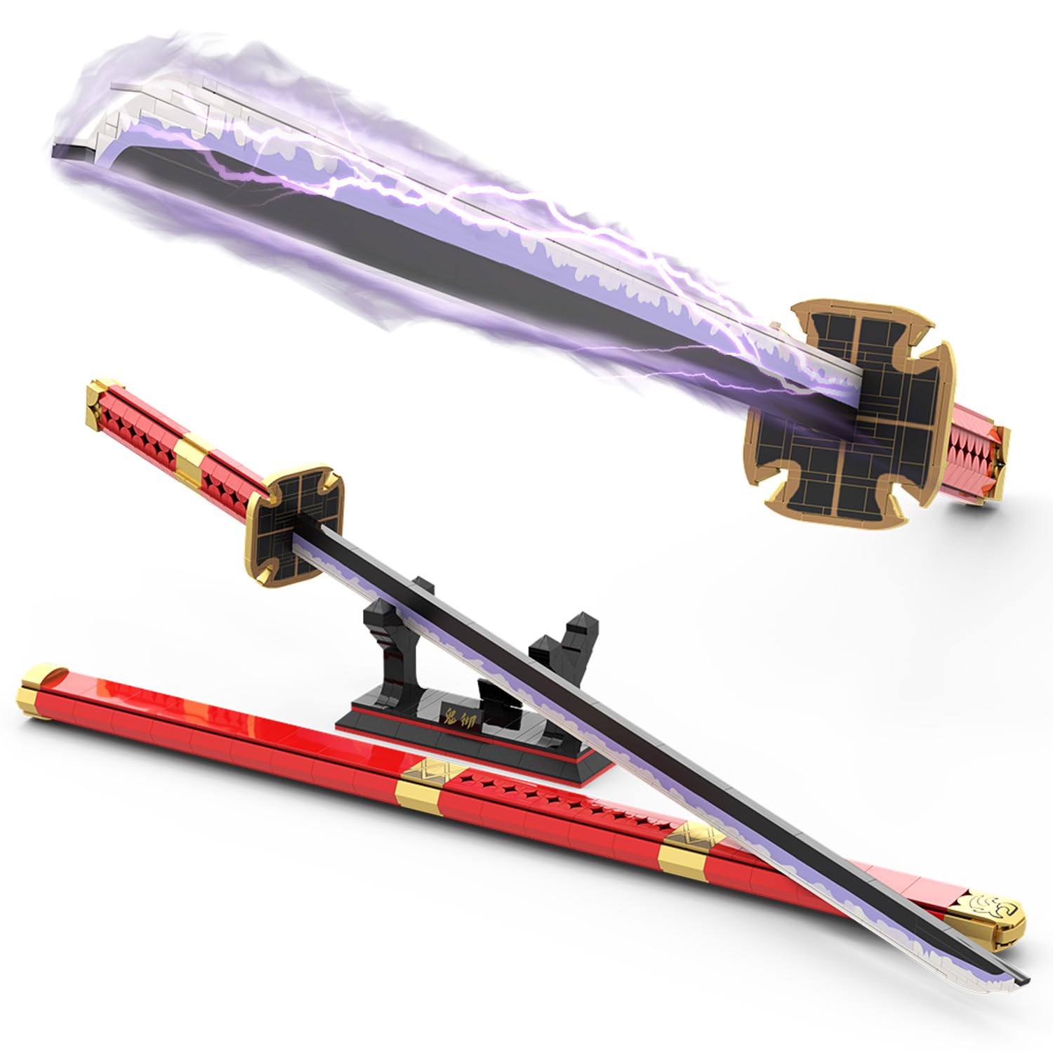 Tarcury Sandai Kitetsu Anime Sword Building Kit, 39in Katana with Scabbard and Stand, Ideal for Cosplay, 790 Pieces - Easy to Assemble and Display, Suitable for Kids and Adults — image 1