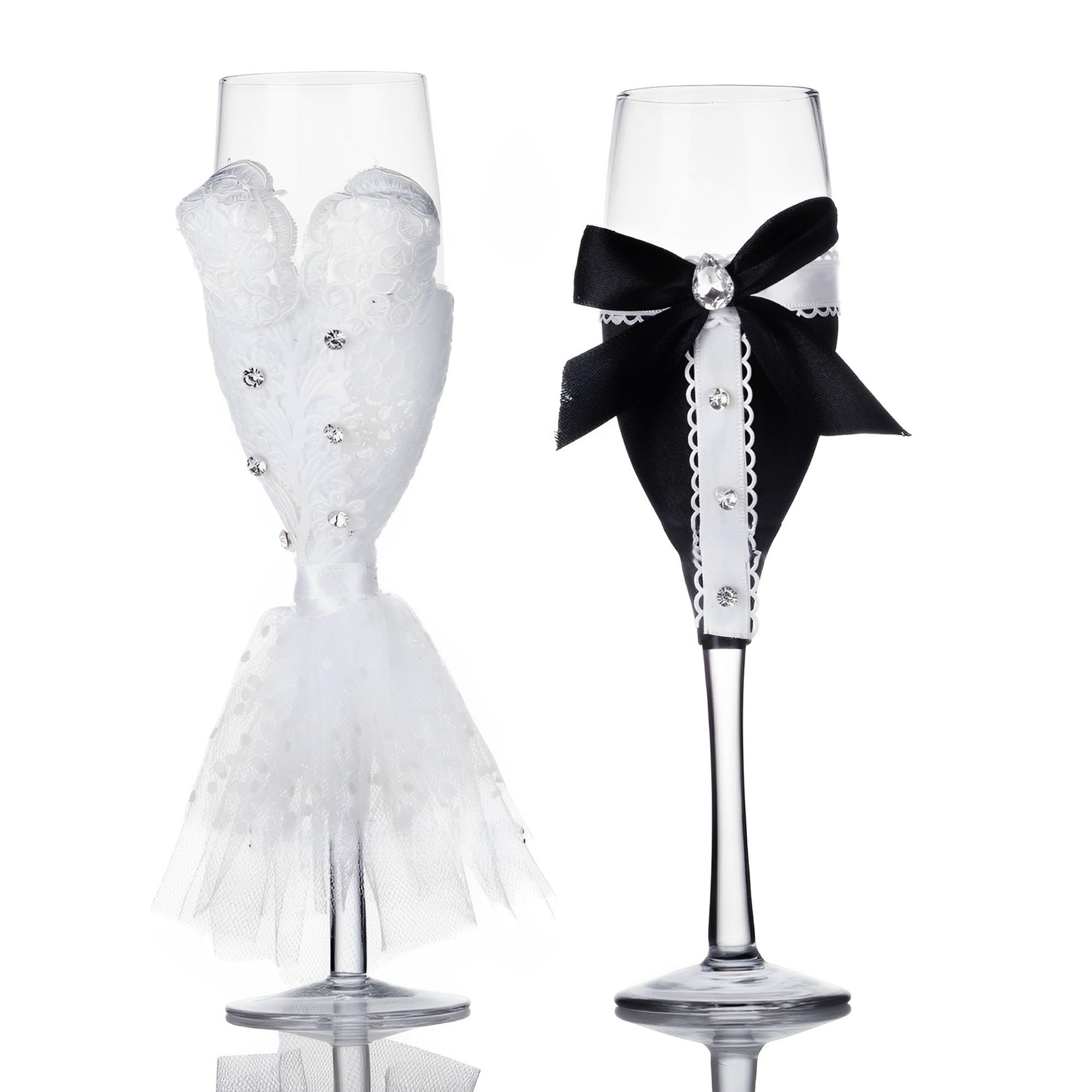 Flûtes à Champagne Élégantes Soufflées à Main - Lot De 2 - 177ml - Cadeau Mariage/Anniversaire