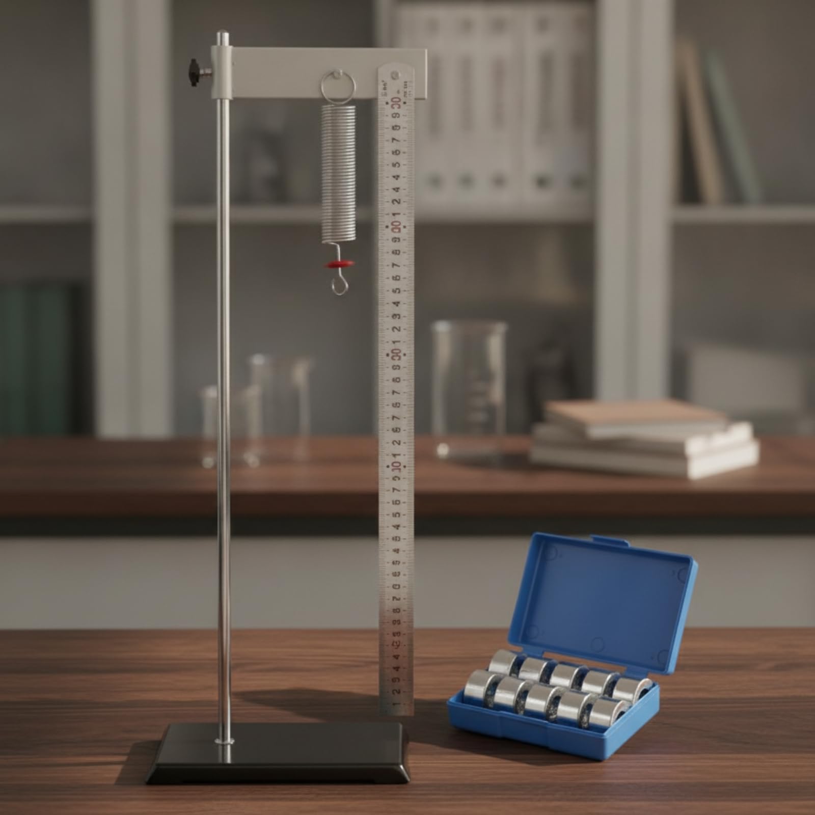 Physikgerät | Inklusive Gewichtesatz, stabil, Physikgerät mit Messskala, für Schullabor