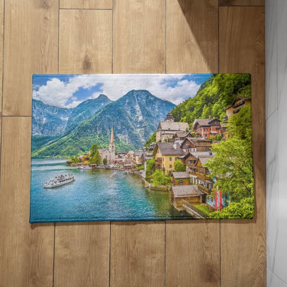 Tapis entrée intérieur rectangulaire style rivière pour petite maison