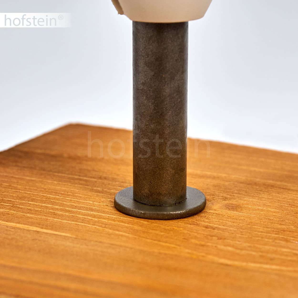 Lampada da tavolo Ginevra, lampada da comodino in legno/tessuto in bianco/natura, 1 luce, design scandinavo, 1 x E27, lunghezza 12,5 cm, lampada con interruttore on/off sul cavo, senza lampadina/e
