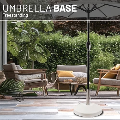 US Weight 80 Pound Free Standing Weighted Umbrella Base, White