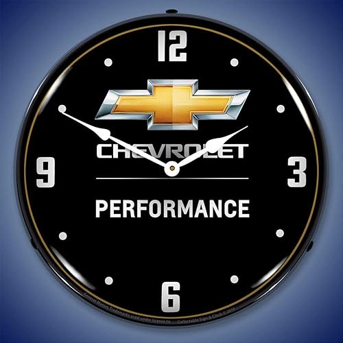 Miniatura 2 de Chevrolet Performance Reloj de pared LED, RetroVintage, iluminado, 14 pulgadas