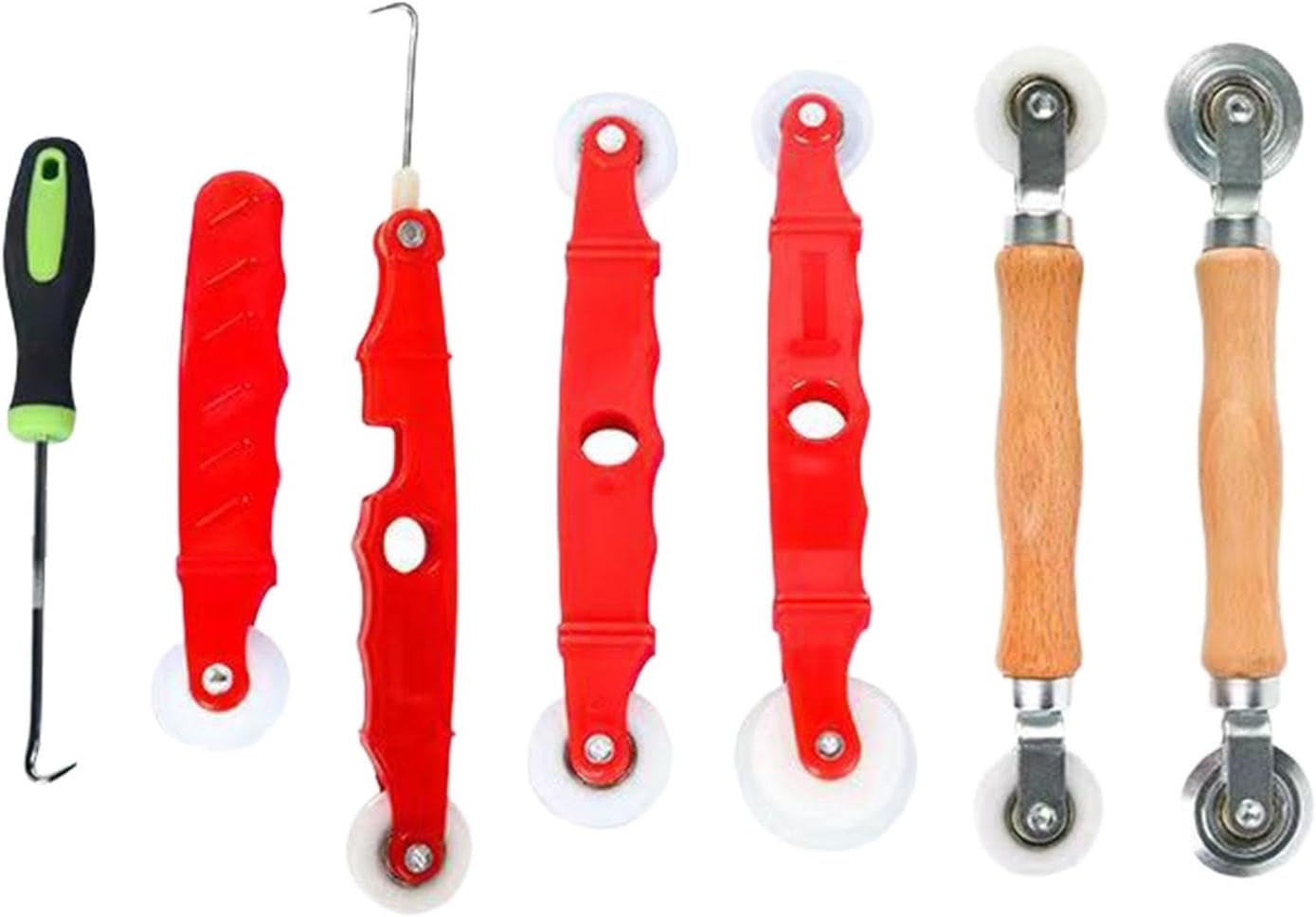 Set of 7 Mesh Screen Door Repair Kit Spline Remover Hook Professional Versatile Steel and Nylon Bearing Wheels DIY Hand Tool