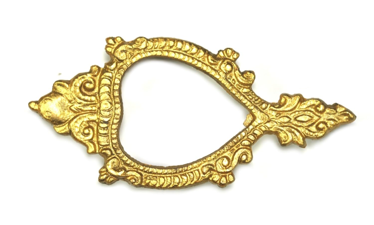 ASHIRWAD Shankh-Ständer aus Messing, geschnitzt, Valampuri, Sangu, Shankha, Dakshinavarti, Vamavarti, Metall, 15,2 cm