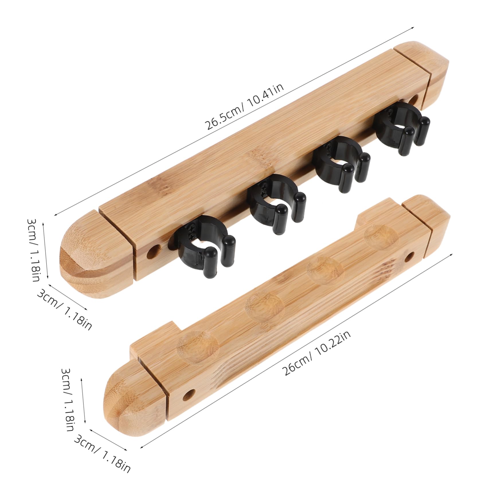 Abaodam 1 Set Wall Mount Billiard Rack 4 Holes Wood Pool Stick Holder Pool Table Rods Organizer Roman Style Billiards Accessories for Home Club