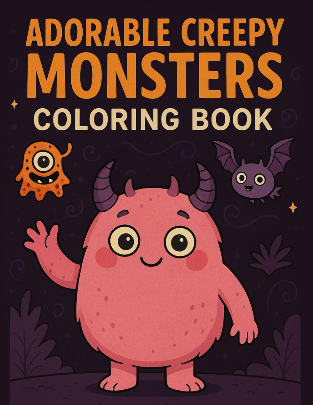 Adorable Creepy Mini Monsters Coloring Book for Adults: 60+ Cute and Spooky Creatures to Color and Relax