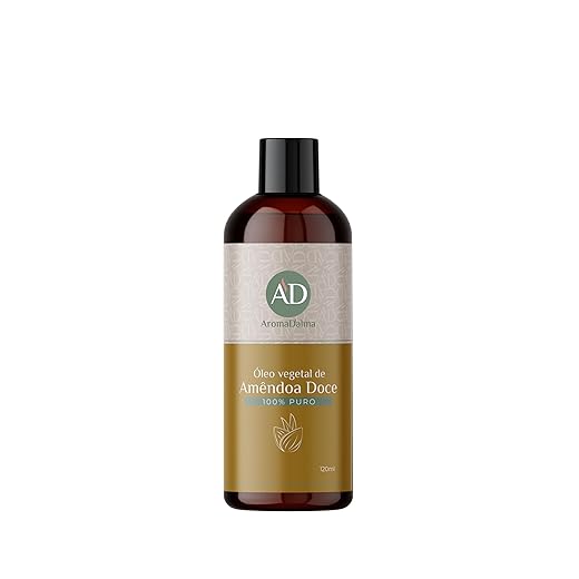 Óleo Vegetal de Amêndoa Doce - Prensado a Frio, 100% Puro e Vegano | Alto Poder De Hidratação Para Corpo, Rosto e Uso em Bebês | Indicado Para Todos os Tipos de Pele | 120 ml - Aroma D’alma