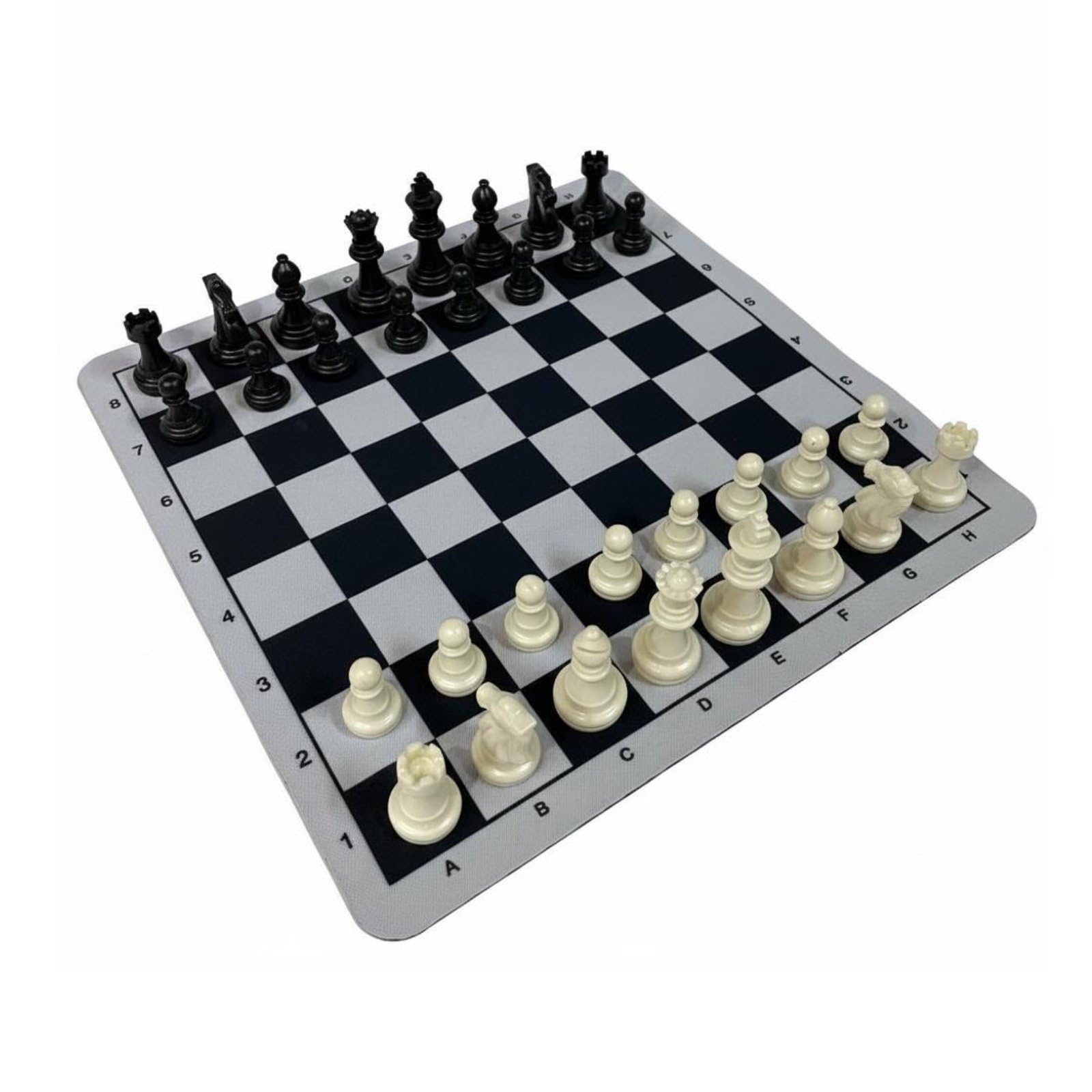 Qianly Portable Chess Set Chess Set Lightweight for Kids, Black Gray