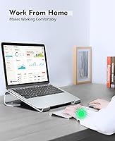 Vista 8 de Soqool Laptop Stand for Desk,Aluminum Computer Stand for Cooling,Sturdy Stable Ergonomic Laptop Riser Compatible with MacBook Pro Stand