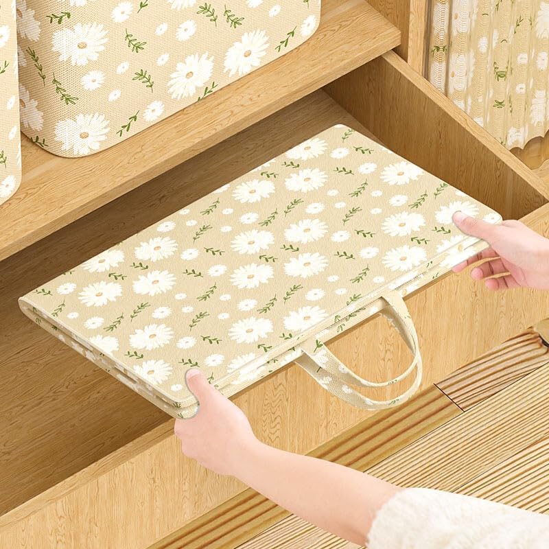 Miniatura 7 de Bolsas grandes de almacenamiento para mantas de 100 litros, contenedor organizador con cremallera resistente y asa para ropa, almohadas, mantas y