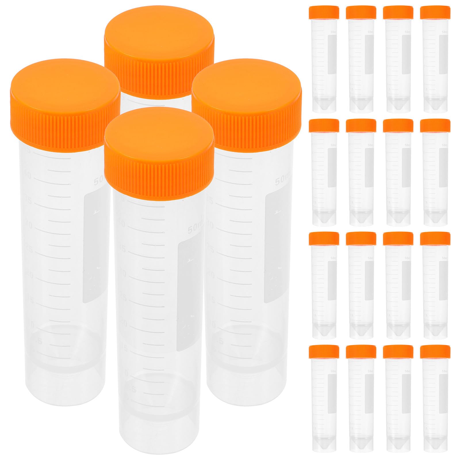 NUOBESTY Tubo da Centrifuga Fondo Piatto 50ml, 50 Pezzi Arancia