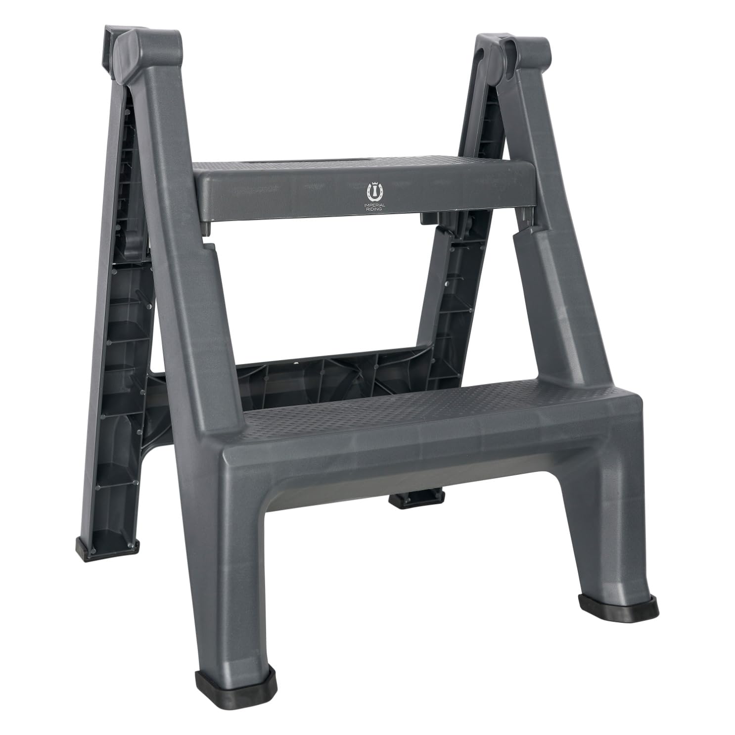 Imperial Riding IRH Clever Fold Step Stool Polypropylene with Non-Slip Surface, Maximum Load 150 kg, Grey, 1 Size