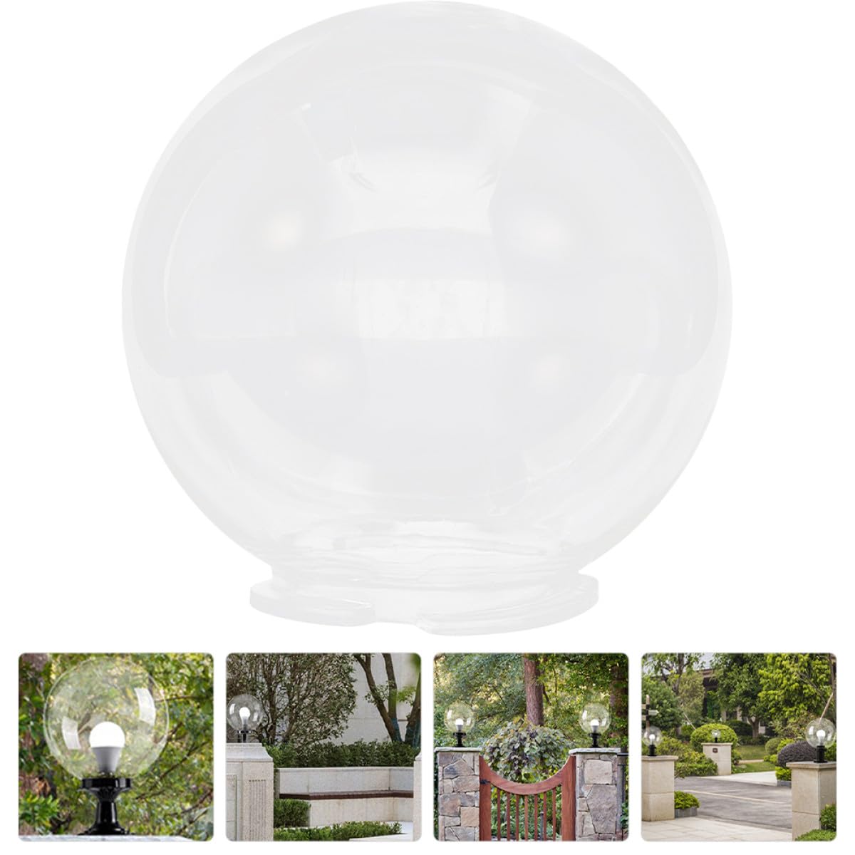 Globi per Lampioni da Giardino, Paralume Globo in Plastico per Lampadine, Protegge la Luce, Facile da Smontare, per Piazze e Ville