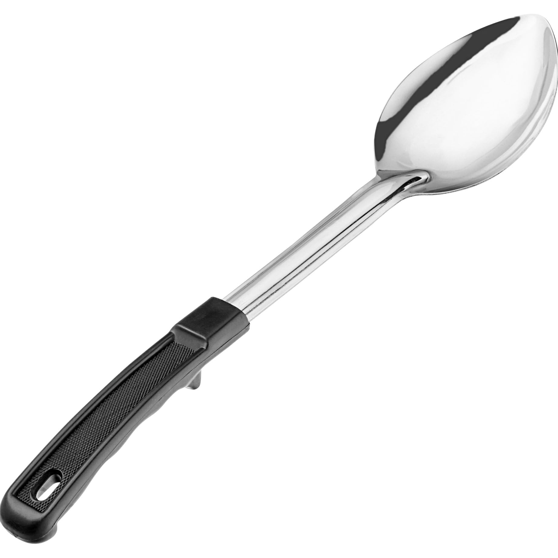 Cucharas de servir de acero inoxidable de 13 pulgadas, paquete de 4/12, utensilios de cocina comerciales, cuchara de cocina de chef de calidad de restaurante con mango recubierto resistente al calor