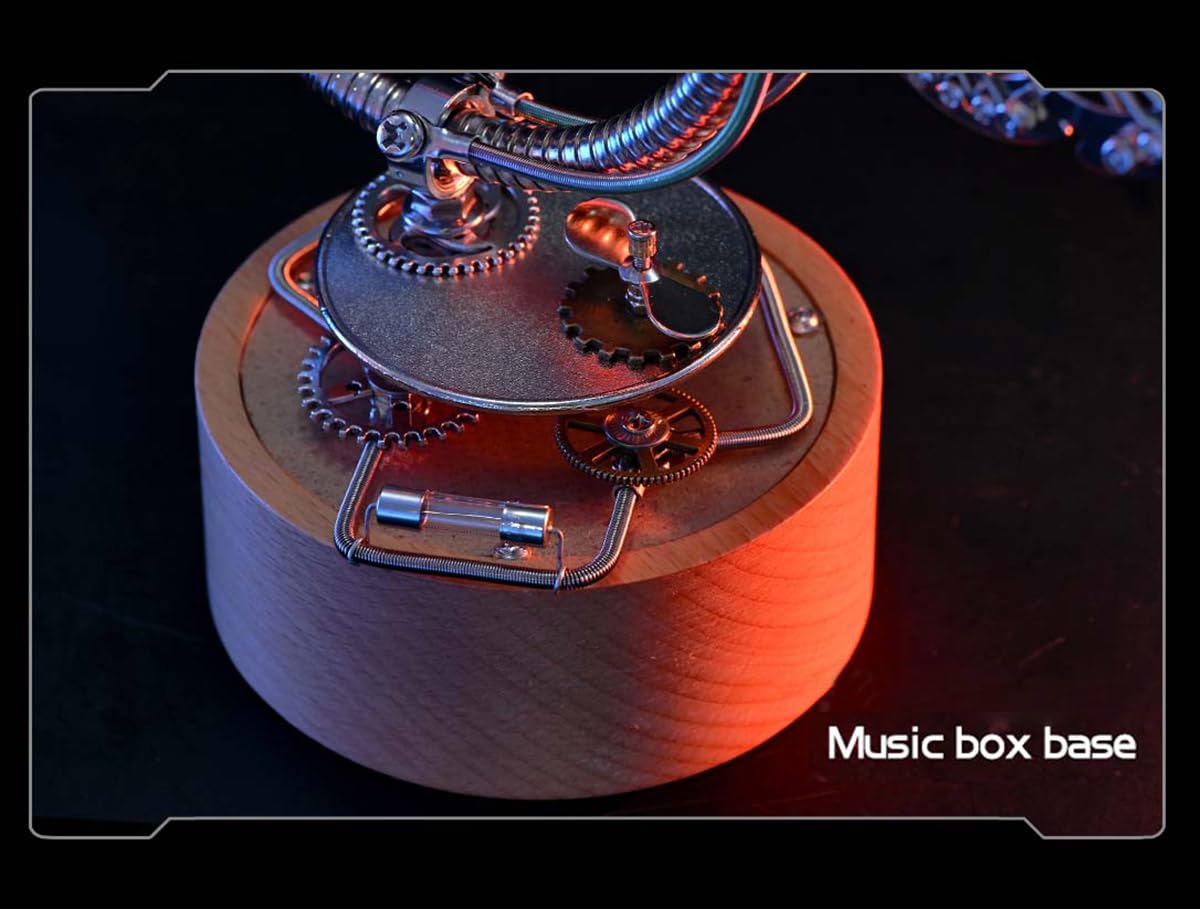 Rompecabezas de metal 3D, modelo de caballito de mar, más de 1000 piezas, caja de música steampunk, kit de montaje de rompecabezas mecánico, decoración única para el hogar y exhibición
