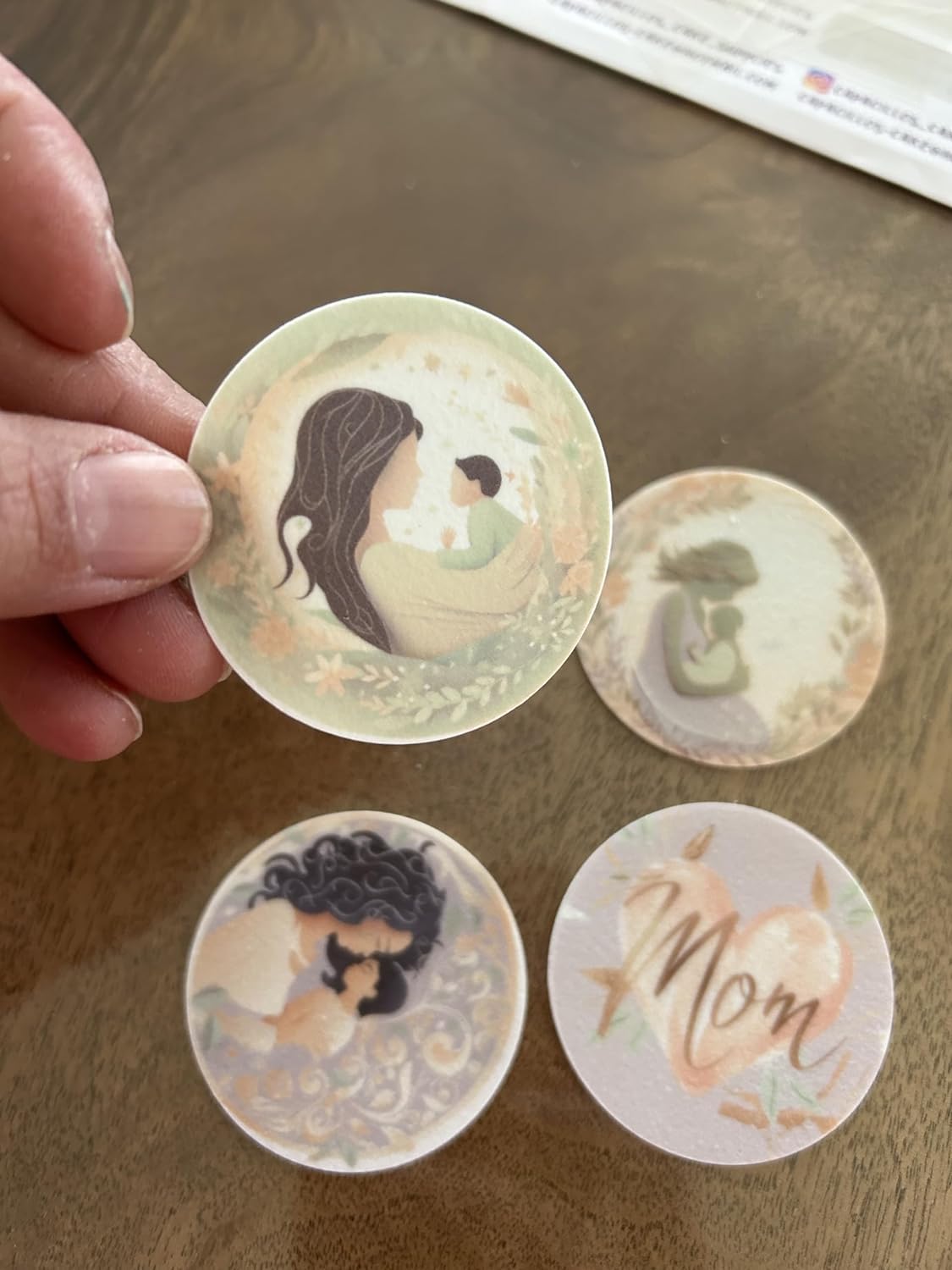 My first Mother's Day Edible images for Oreo cookies chocolate covered, edible image cupcake topper printed on edible paper sugar icing sheet, for cookie decorating, 15 circles 2