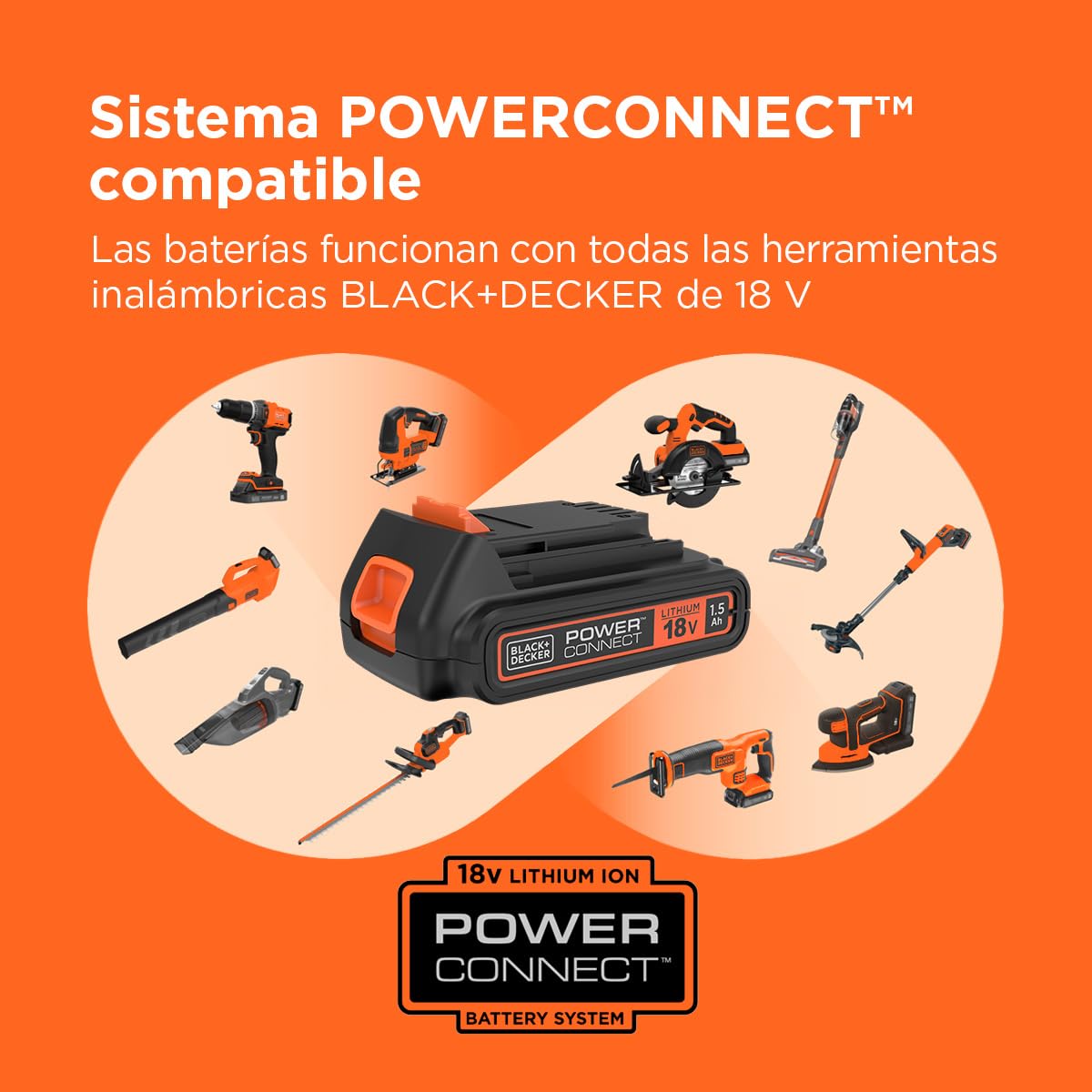 BLACK+DECKER Kit de taladro atornillador INALÁMBRICA de 18V con 2 baterías de 1,5Ah, cargador rápido, juego de 80 accesorios y maletín de transporte, BDCDC18BAFC-QW