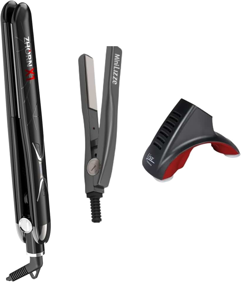Prancha Chapinha Mini 200º Bivolt + Prancha Chapinha X1 Styler Zhorn 250º 220v + Suporte